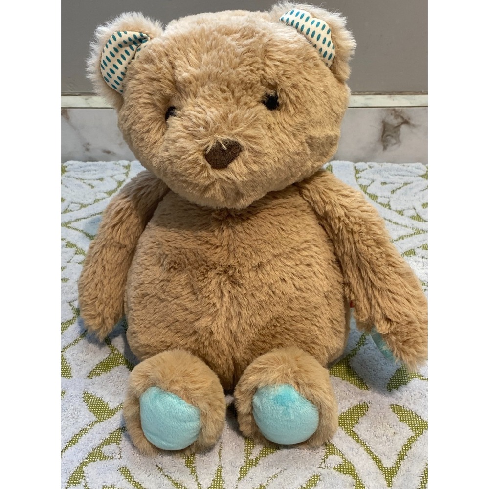 B Softies 11" Light Brown Teddy Bear Plush Teal Paws Soft Toy Stuffed Animal toy